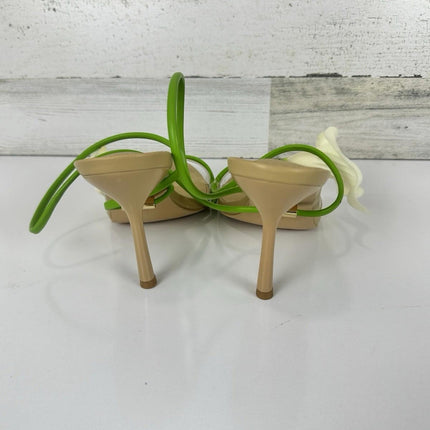 Flower High Heels for Women Calla Lily Open Toe Floral Stilettos Heels, Size 8.5