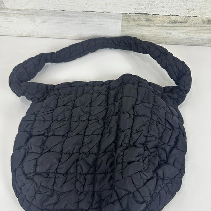 CALUOMATT Large Puffer Tote Bag for Women Padded Quilted Hobo Bags, Black