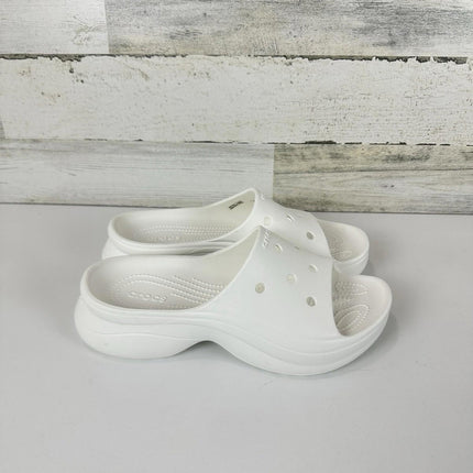 Crocs Women's Bae Slide Platform Sandals Size 9W - White
