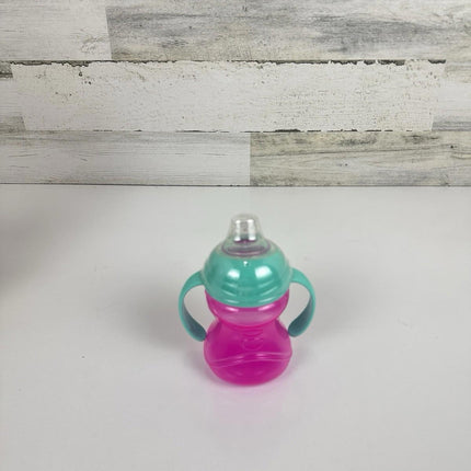 Nuby 3 Piece No-Spill Grip N’ Sip Sippy Cup w Soft Flex Spout, 2 Handles, 10 oz