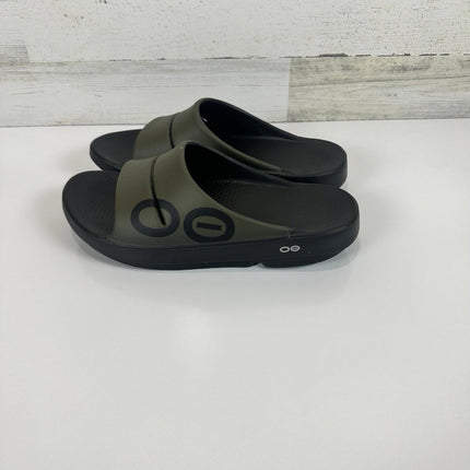 OOFOS Unisex OOAHH Sport Slides Tactical Green Men’s Size 12 Women’s Size 14