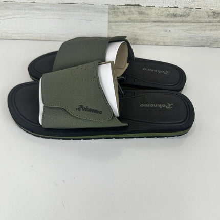 Men's SLIDE SANDALS Adjustable Athletic Casual ROKNEMO Lightweight Size 14 Green