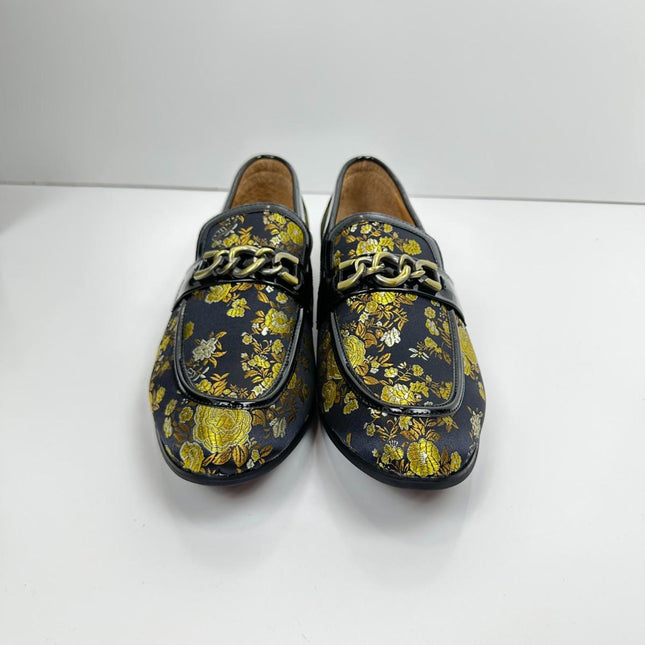 JITAI Mens Leather Shoes Pattern Printing Men's Dress Loafer, Size 12