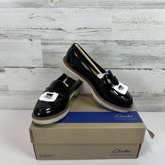 Size 9 - Clarks Women's Westlynn Bella Black Patent Leather Loafer Shoes Size 8