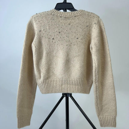 Astr the Label Sigourney Crewneck Cardigan Sweater, Size S