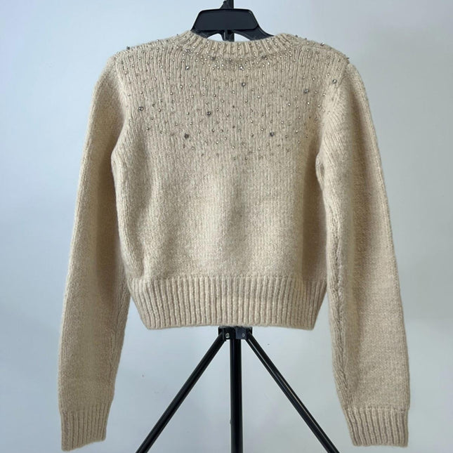 Astr the Label Sigourney Crewneck Cardigan Sweater, Size S