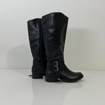 Style & Co Women's Maliaa Buckled Riding Boots, Black, Size 5M