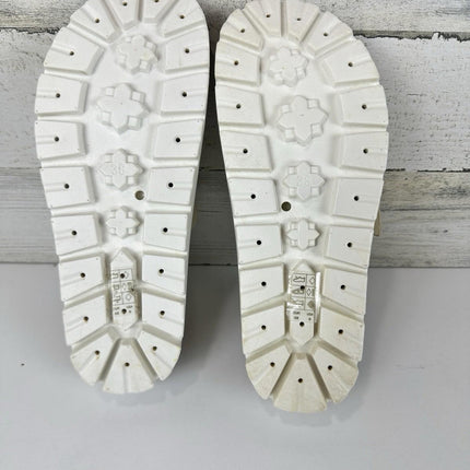 HOFENY Women Platform Sandals Open-Toe Wedge Chunky Sandals Size 8 White