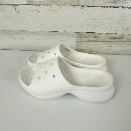 Crocs Women's Bae Slide Platform Sandals Size 9W - White