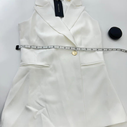 French Connection Harrie halter Neck Waistcoat women's top, 7Gwae, White, Size O