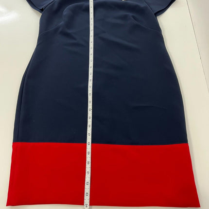 Lauren Ralph Lauren Two-Tone Button-Trim Crepe Shift Dress Women's Dress, Size 4