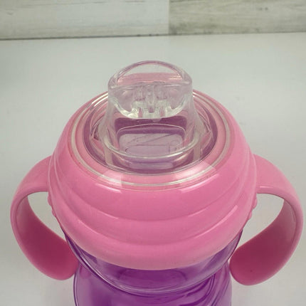 Nuby 3 Piece No-Spill Grip N’ Sip Sippy Cup w Soft Flex Spout, 2 Handles, 10 oz