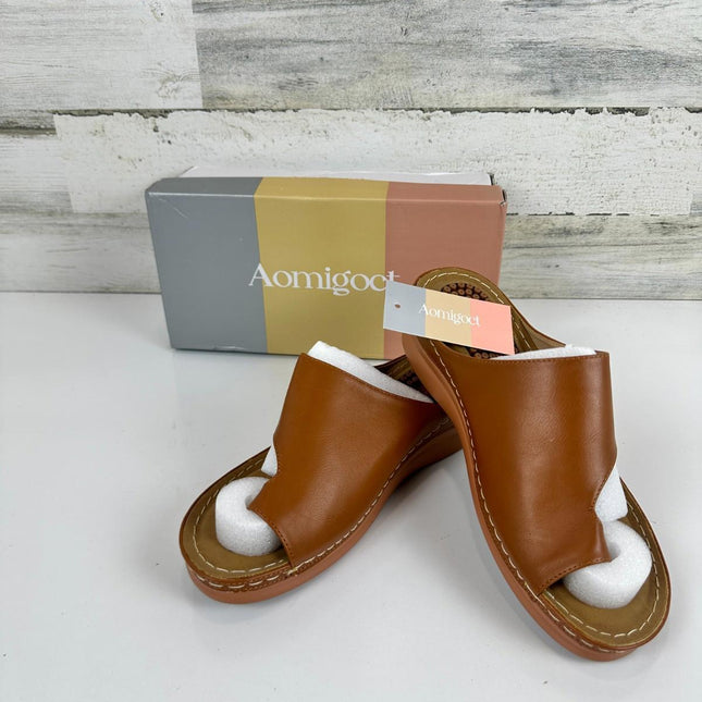 Aomigoct Sandals for Women Wedge Shoes: Comfortable Orthopedic Sandals,Size 10.5