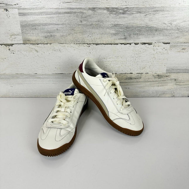 PUMA Men's Club 5v5 Sneaker Warm White Size 6.5M 100% Leather Exellend Condition