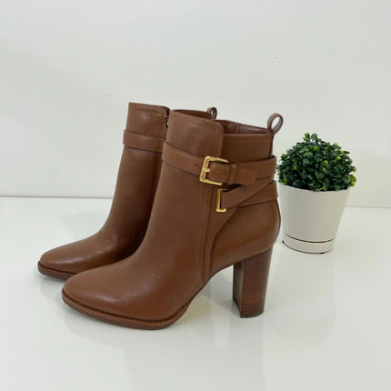 Lauren Ralph Lauren, Women's Madisyn Buckled Dress Booties , Brown, Size 9