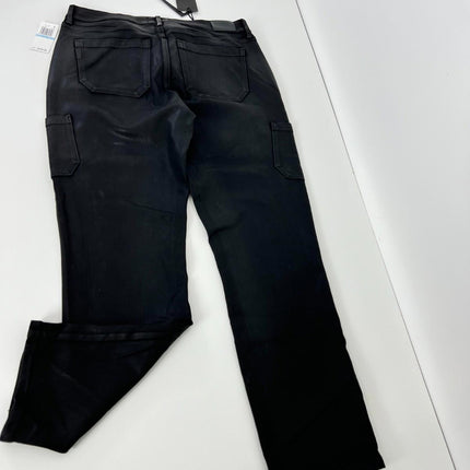 Jolie Womens Coated High Rise Cargo Pants, Black Fog, Size 31, 8159901-3364