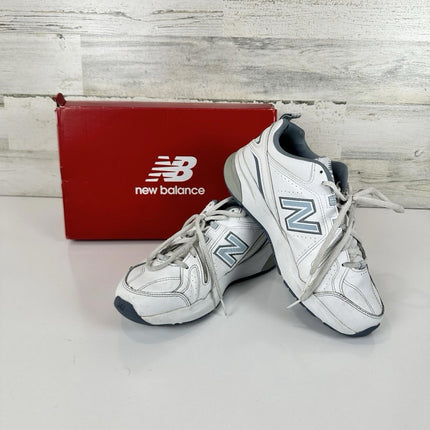 New Balance Women's 608 V5 Casual Comfort Cross Trainer Shoes White/LBlu Size 8M