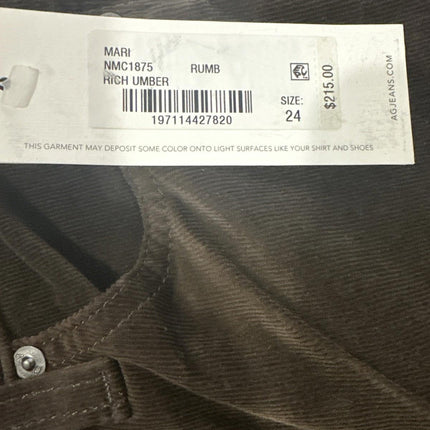 Ag Mari Mid Rise Slim Straight Leg Jeans in Rich Umber, Size 24