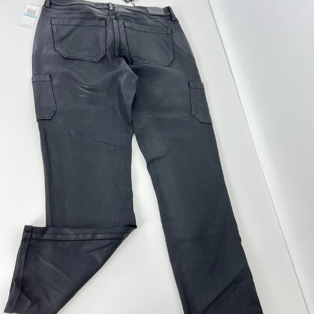 Jolie Womens Coated High Rise Cargo Pants, Black Fog, Size 31, 8159901-3364