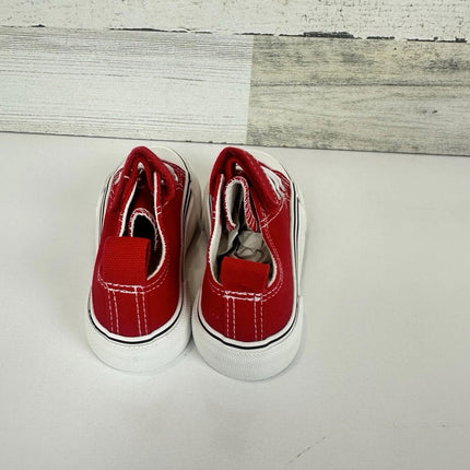 Zoroadke Toddler Casual Walking Shoes School Low Top Red Canvas Sneakers, Size 6