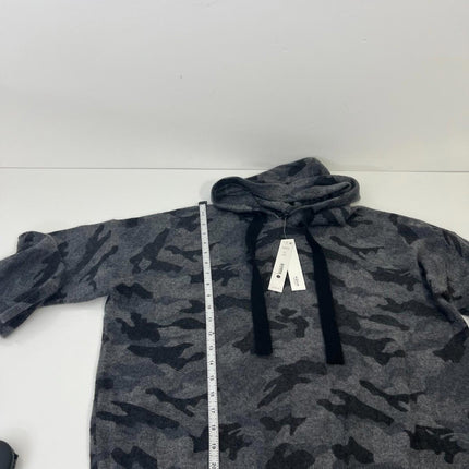 Aqua Camo Cashmere Women’s Hoodie - Exclusive, Charcoal, Size L, B-CAMO