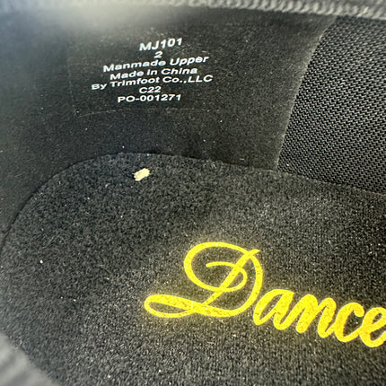 Dance Class shoes MJ101 Beginning Tap Mary Jane,Black, Size 2 M US