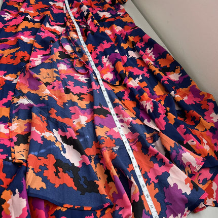 Tropical Floral Print Long Beach Kimono Cover-up.