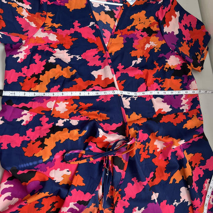 Tropical Floral Print Long Beach Kimono Cover-up.