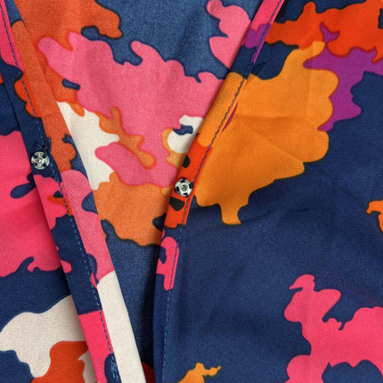 Tropical Floral Print Long Beach Kimono Cover-up.