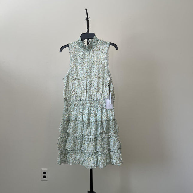 1.STATE 'Sunshine Times' Floral Smocked Tiered Ruffle Dress, Blue River, XL