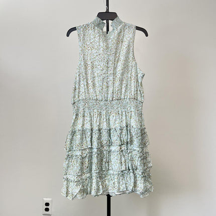 1.STATE 'Sunshine Times' Floral Smocked Tiered Ruffle Dress, Blue River, XL