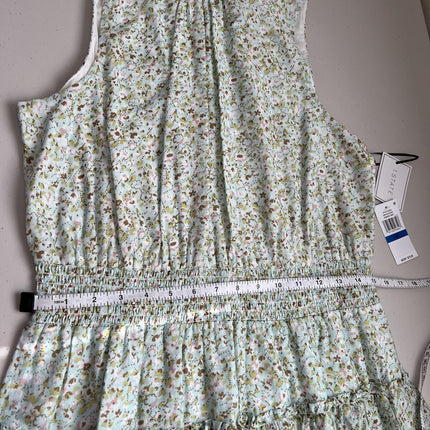 1.STATE 'Sunshine Times' Floral Smocked Tiered Ruffle Dress, Blue River, XL