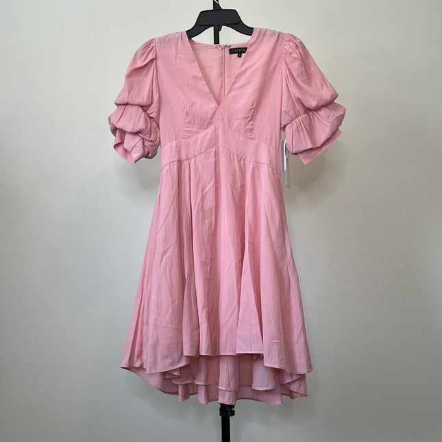1.state Women's V-Neck Tiered Bubble Puff Sleeve Mini Dress - Rose Linen