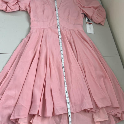 1.state Women's V-Neck Tiered Bubble Puff Sleeve Mini Dress - Rose Linen