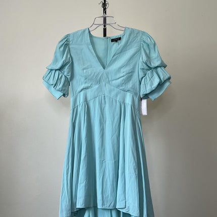 1.state Women's V-Neck Tiered Bubble Puff Sleeve Mini Dress - Blue River,sIZE,S