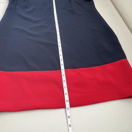 Lauren Ralph Lauren Two-Tone Button-Trim Crepe Shift Dress Women's Dress size 16
