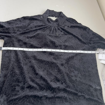 High Neck Open-Back Top Womens Open Back Velvet Turtleneck Top,  Size M