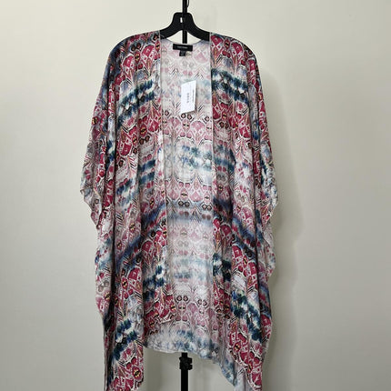 WOMENS B0H0 PRINT KIM0N0-LIGHTWEIGHT BEACH COVER-UP, SIZE M/L