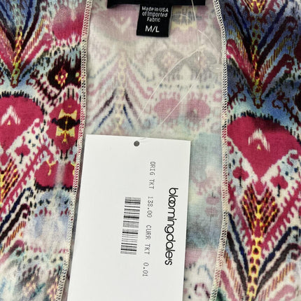 WOMENS B0H0 PRINT KIM0N0-LIGHTWEIGHT BEACH COVER-UP, SIZE M/L