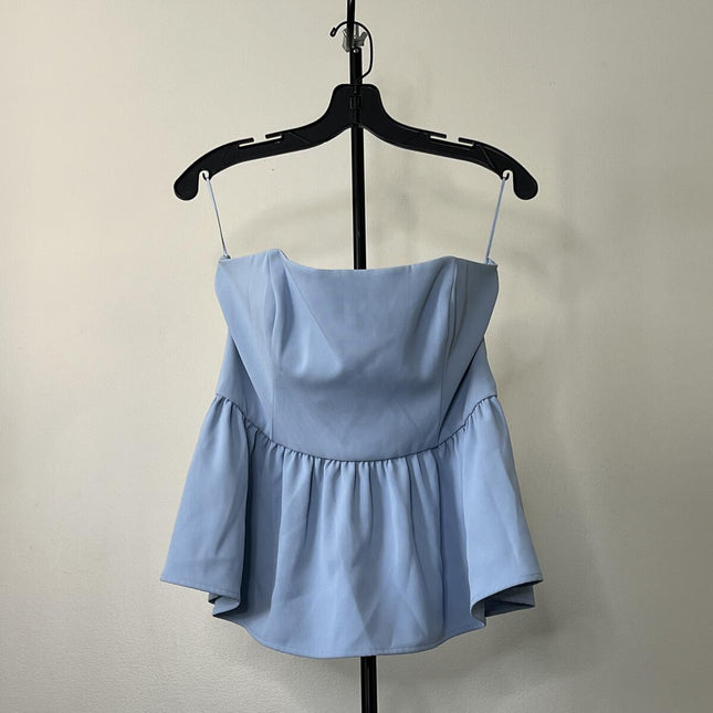 Harry Suiting Strapless Peplum Top French Connection Tops Blue 10