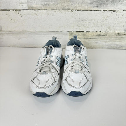 New Balance Women's 608 V5 Casual Comfort Cross Trainer Shoes White/LBlu Size 8M