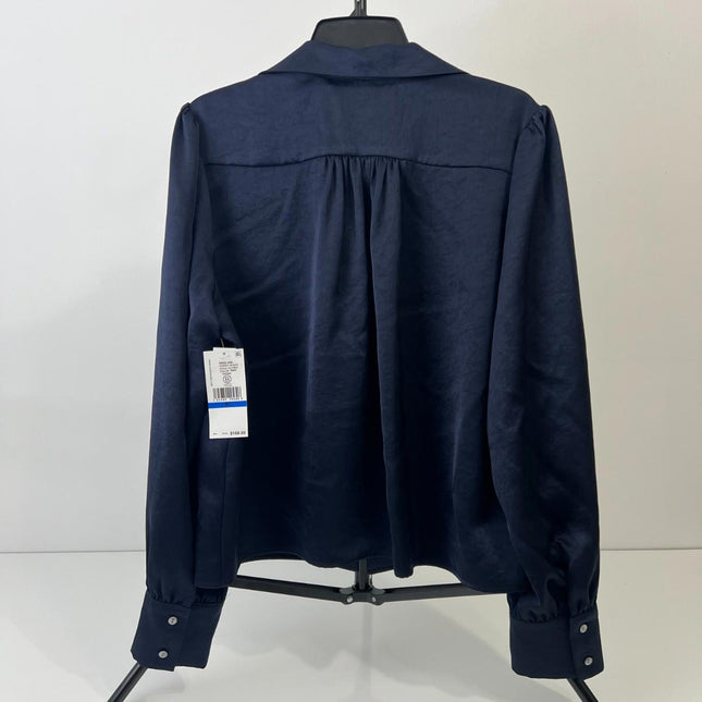 Karen Kane Shirred Women’s Blouse, Color NAV , Size XL, 3L11812