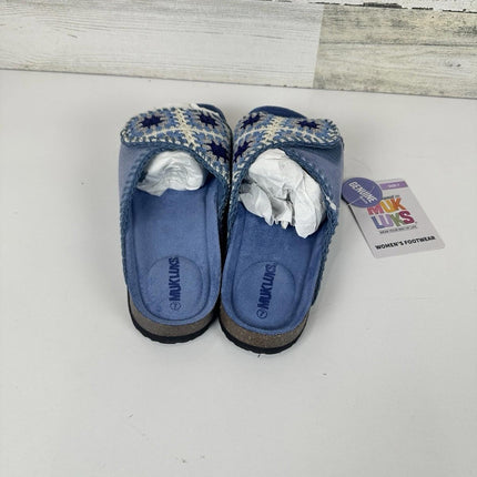 MUK LUKS Women's Gigi Crochet Sandal, Chambray, Size 7