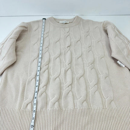 Frame Oversized Cable Knit Women’s Sweater, Creamy, Size M