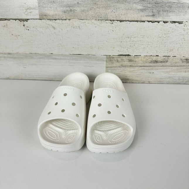 Crocs Women's Bae Slide Platform Sandals Size 9W - White