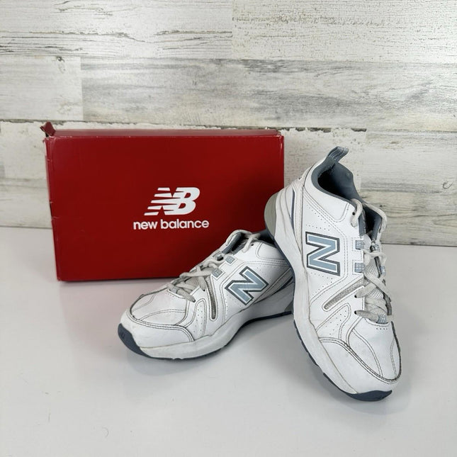 New Balance Women's 608 V5 Casual Comfort Cross Trainer Shoes White/LBlu Size 8M