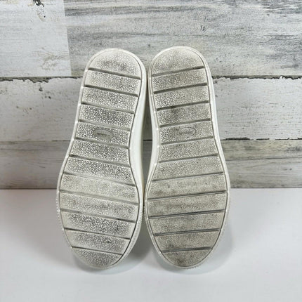 Dr. Scholl's Women's Time Off Taupe Casual Sneakers Size 8 Medium White Leather