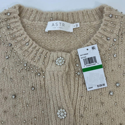 Astr the Label Sigourney Crewneck Cardigan Sweater, Size L