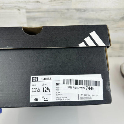 adidas Unisex Samba Indoor Sneaker, White/Black/Vivid Red, 11.5 M, 12.5 W IH6001