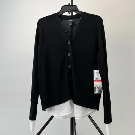Karen Kane Layered Women's Sweater Cardigan, Black, Size XS